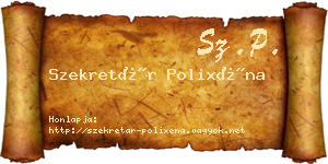 Szekretár Polixéna névjegykártya
